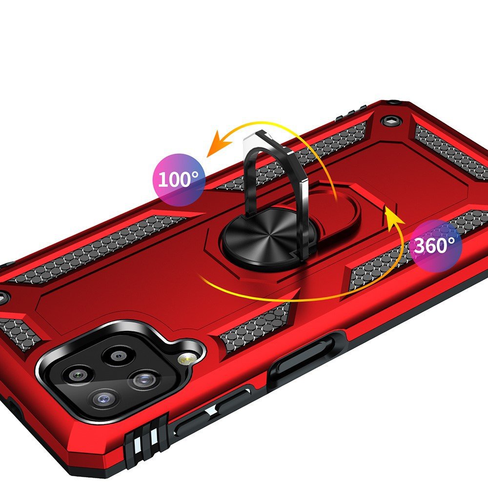 Protectores para celular  para Samsung  A22 4G Funda reforzada con anillo v2 Rojo
